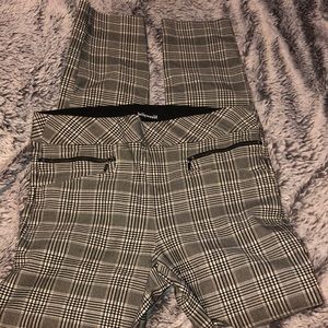 Skinny plaid work pants L